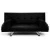 Northfleet 3 Seater Faux Leather Sofa Bed Lounge – Black