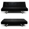 Northfleet 3 Seater Faux Leather Sofa Bed Lounge – Black