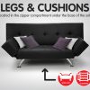 Northfleet 3 Seater Faux Leather Sofa Bed Lounge – Black