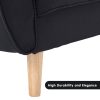 Troutdale 3 Seater Modular Linen Fabric Sofa Bed Couch Futon – Black