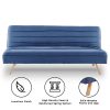 Saybrook 3 Seater Modular Linen Fabric Sofa Bed Couch Futon – Dark Blue