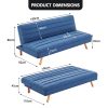 Saybrook 3 Seater Modular Linen Fabric Sofa Bed Couch Futon – Dark Blue