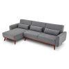 Bewdley Faux Velvet Sofa Bed Couch Lounge Chaise Cushions – Light Grey