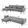 Bewdley Faux Velvet Sofa Bed Couch Lounge Chaise Cushions – Light Grey