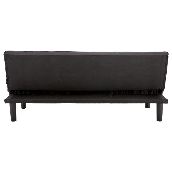 Stranraer 3 Seater Modular Linen Sofa Bed Couch – Black