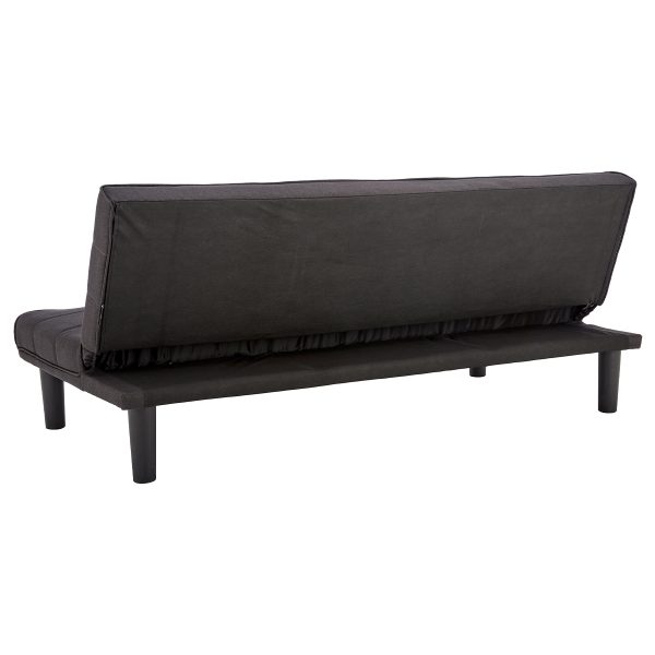 Stranraer 3 Seater Modular Linen Sofa Bed Couch – Black