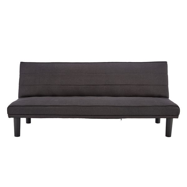 Stranraer 3 Seater Modular Linen Sofa Bed Couch – Black