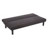 Stranraer 3 Seater Modular Linen Sofa Bed Couch – Black