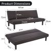 Stranraer 3 Seater Modular Linen Sofa Bed Couch – Black