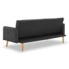 Nanbona 3 Seater Modular Linen Fabric Sofa Bed Couch – Black