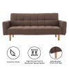 Pensacola 3-Seater Fabric Sofa Bed Futon – Brown