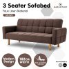 Pensacola 3-Seater Fabric Sofa Bed Futon – Brown