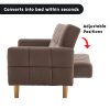 Pensacola 3-Seater Fabric Sofa Bed Futon – Brown