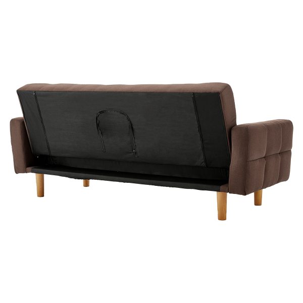 Pensacola 3-Seater Fabric Sofa Bed Futon – Brown