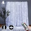 300 LEDs Window Curtain Fairy Lights 8 Modes and Remote Control for Bedroom (300 x 300cm) – Cool White