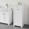 White Bathroom Cabinet with Laundry Basket and Drawer