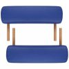 Foldable Massage Table 3 Zones with Wooden Frame – Blue