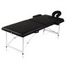 Foldable Massage Table 2 Zones with Aluminium Frame – Black