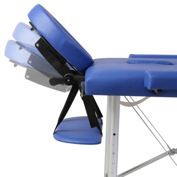 Foldable Massage Table 3 Zones with Aluminium Frame – Blue