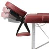 Foldable Massage Table 3 Zones with Aluminium Frame – Red