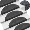 15 pcs Self-adhesive Stair Mats Needle Punch – 65x21x4 cm, Dark Grey