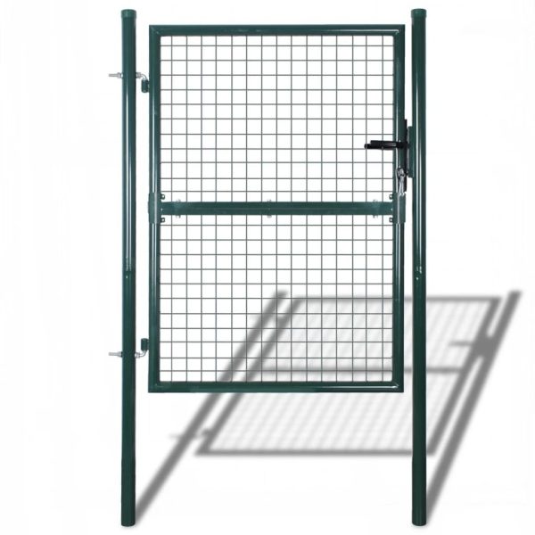 Fence Gate Steel Green – 100×175 cm