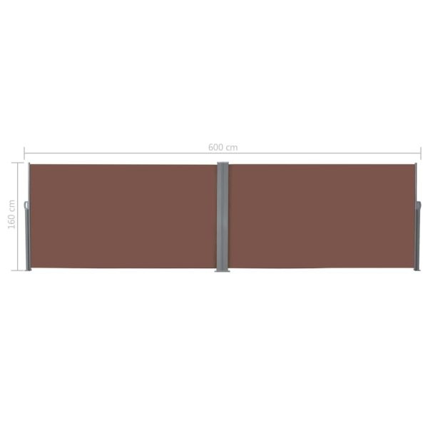 Retractable Side Awning 160×600 cm – Brown