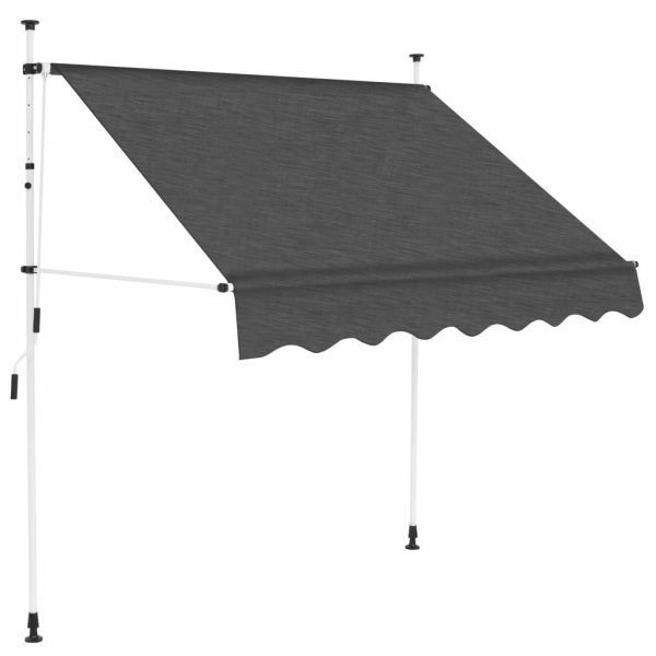 Manual Retractable Awning Stripes – Anthracite, 150 cm