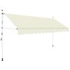Manual Retractable Awning Stripes – Cream, 350 cm