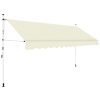 Manual Retractable Awning Stripes – Cream, 400 cm