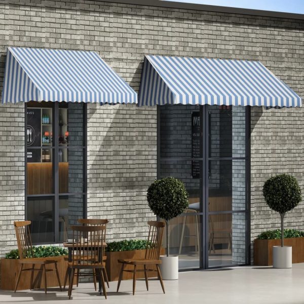 Bistro Awning – 400×120 cm, Blue and White