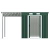 Garden Shed with Extended Roof Steel – 346x121x181 cm, Green