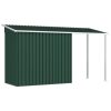 Garden Shed with Extended Roof Steel – 346x121x181 cm, Green