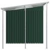 Garden Shed with Extended Roof Steel – 346x193x181 cm, Green