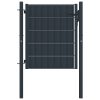 Fence Gate PVC and Steel Anthracite – 100×101 cm