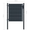 Fence Gate PVC and Steel Anthracite – 100×101 cm