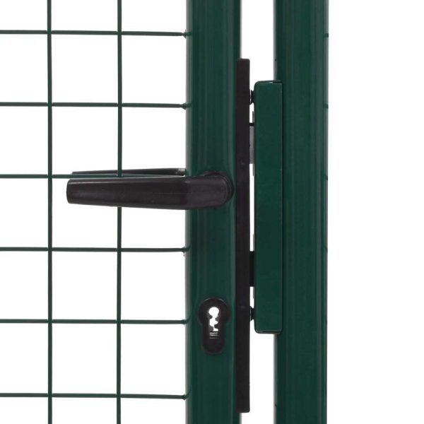 Fence Gate Steel Green – 100×125 cm