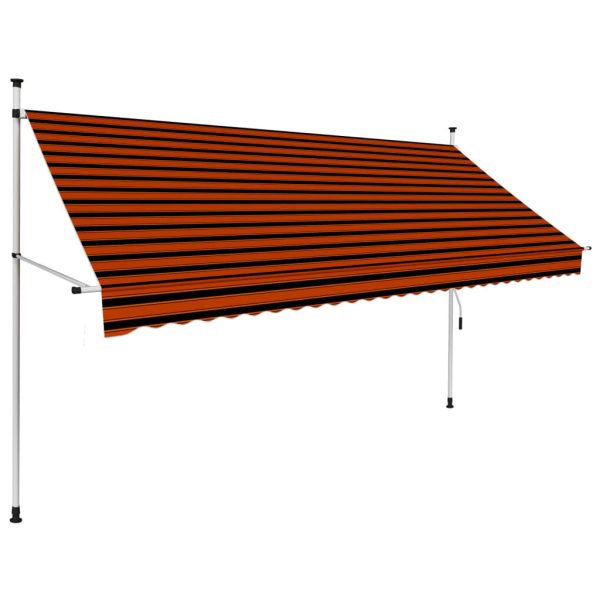 Manual Retractable Awning Orange and Brown – 300 cm