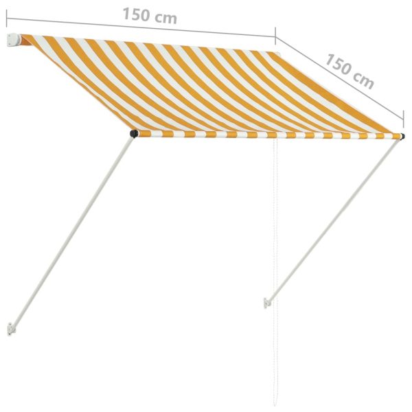 Retractable Awning – 100×150 cm, Yellow and White
