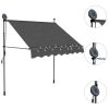 Manual Retractable Awning with LED – 200 cm, Anthracite