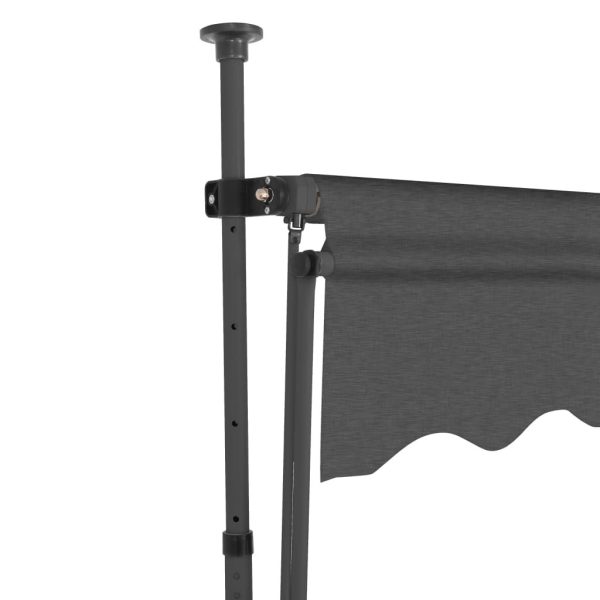 Manual Retractable Awning with LED – 200 cm, Anthracite