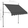 Manual Retractable Awning with LED – 200 cm, Anthracite