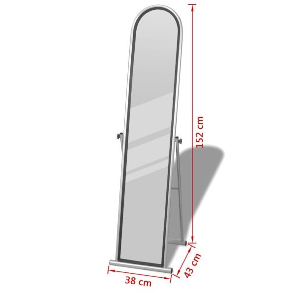 Free Standing Floor Mirror Full Length Rectangular – Grey