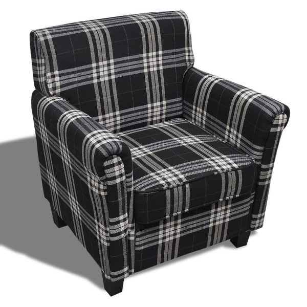 Sofa Chair with Cushion Black Fabric