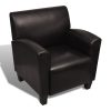 Sofa Chair Dark Brown Faux Leather