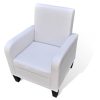 Armchair White Faux Leather