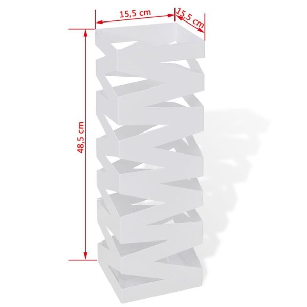 Square Umbrella Stand Storage Holder Walking Stick Steel 48.5 cm – White, Pattern 9