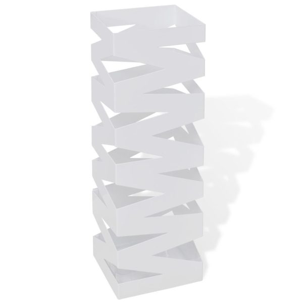 Square Umbrella Stand Storage Holder Walking Stick Steel 48.5 cm – White, Pattern 9