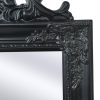 Free-Standing Mirror Baroque Style 160×40 cm – Black