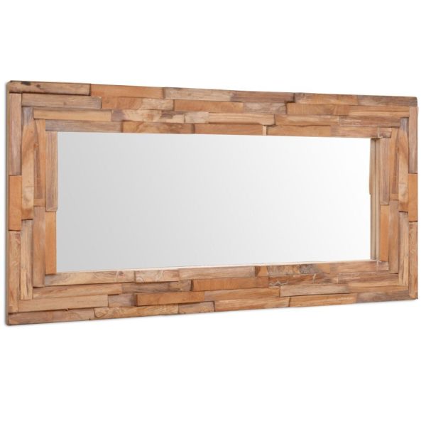 Decorative Mirror Teak Rectangular – 120×60 cm
